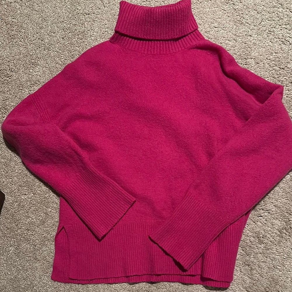 J. Crew Pink Cowl Neck Sweater